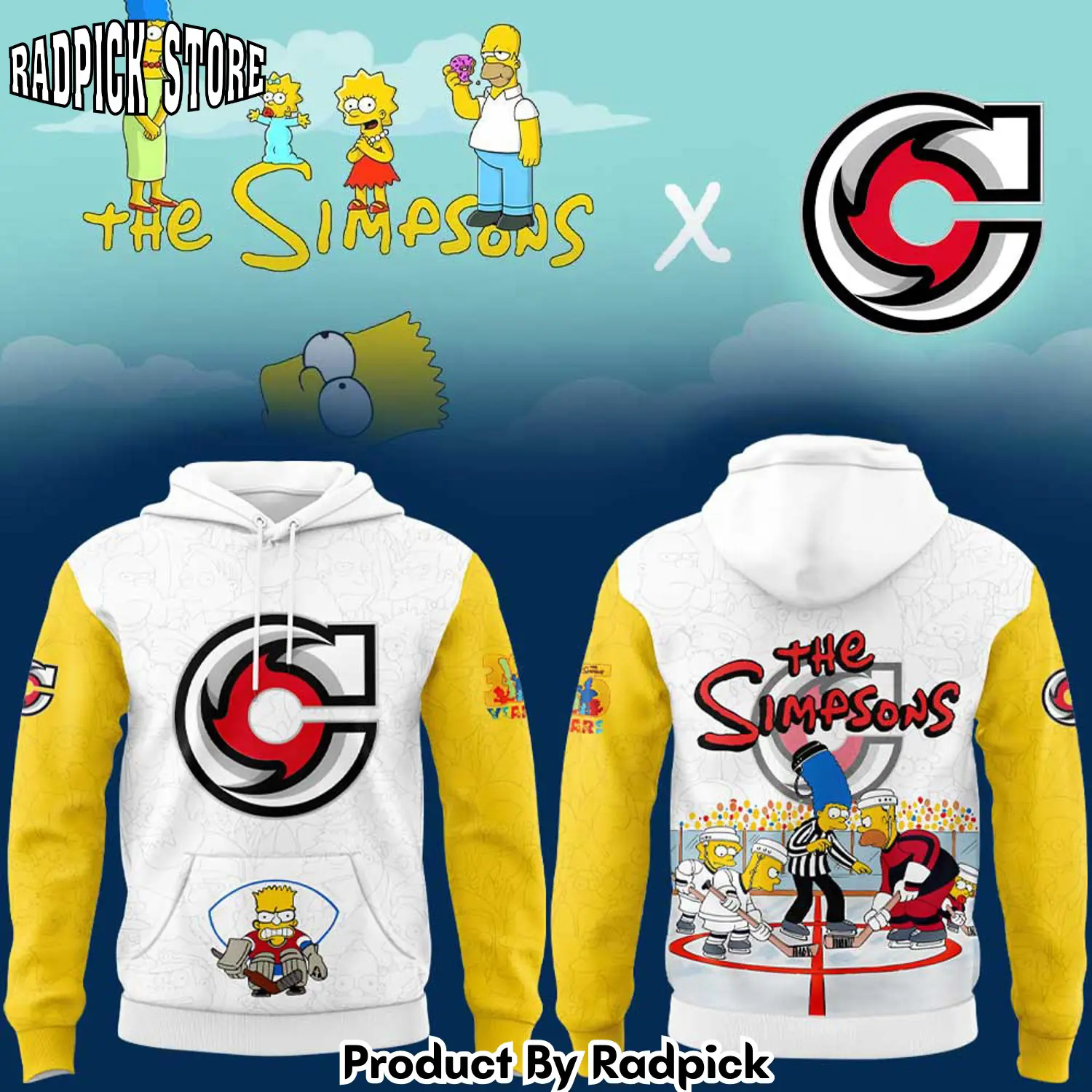 Cincinnati cyclones x 35th the simpsons hoodie joggers hoodie and long pants set rp291864
